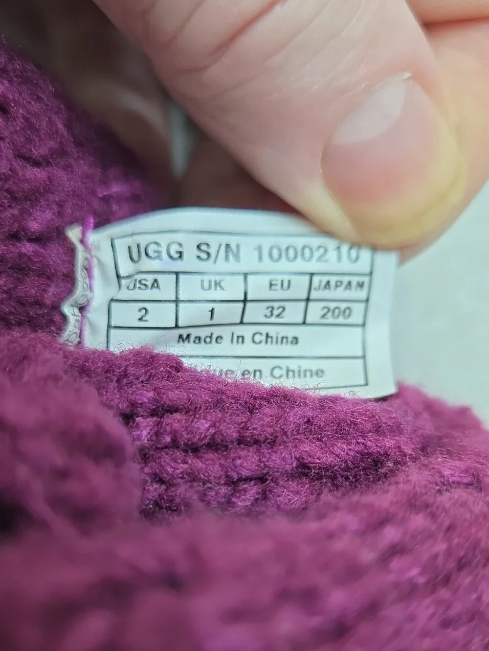 UGG Lattice Cardy Knit Boot Kids in a vibrant purple/plum shade